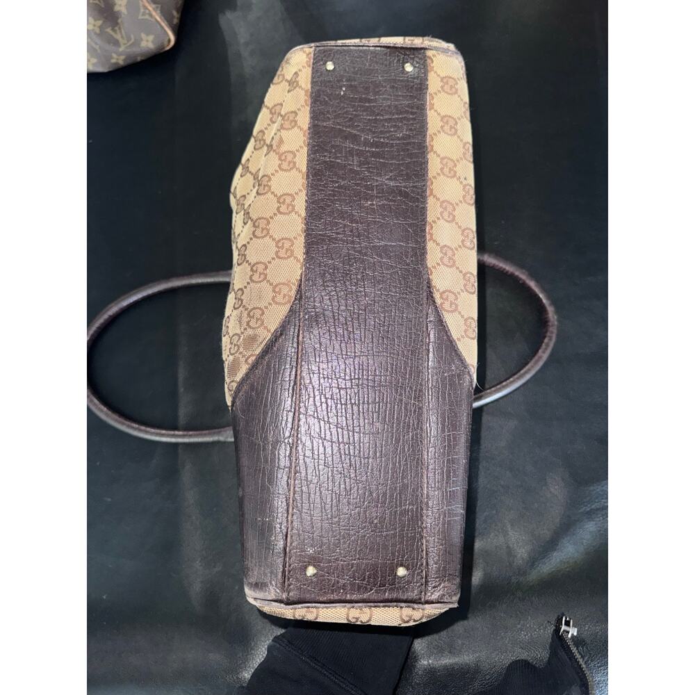 Authentic Vintage Gucci Horsebit GG Canvas Boston Satchel Bag - Picture 9 of 15